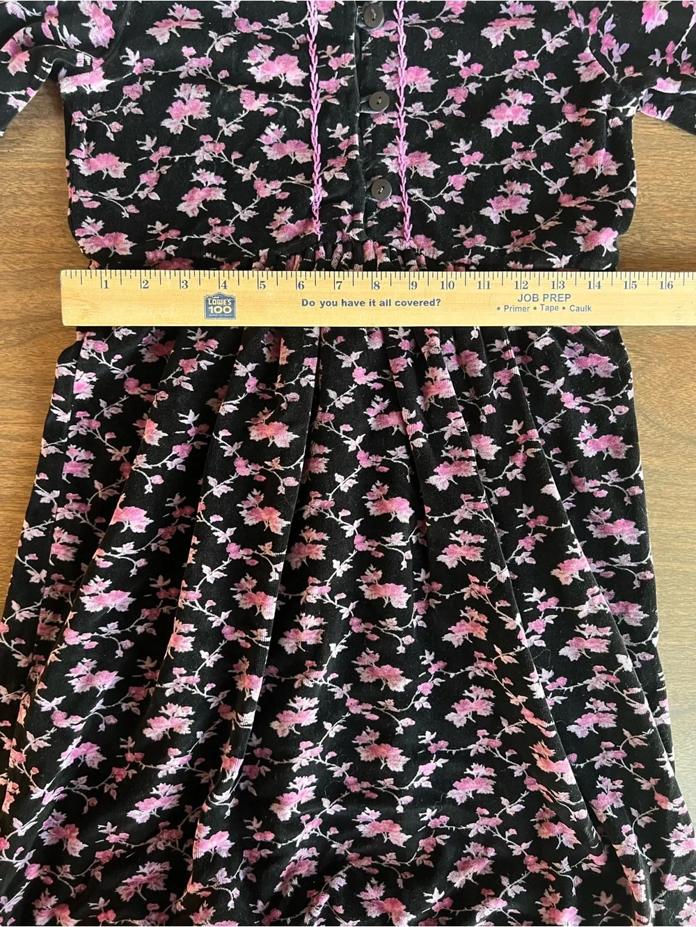 VTG Cornelloki April Cornell Black Pink Floral Prairie Dress Girls 7/8 Victorian